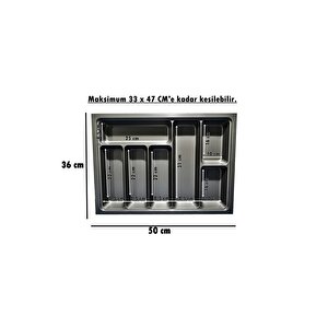 36x50 7 Bölmeli Çekmece Içi Antrasit Kaşıklık - 33x47 Cm'e Kadar Kesi̇lebi̇li̇r