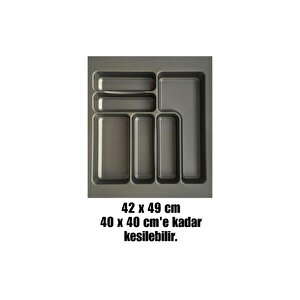 42x49 Cm Antrasit Çekmece Içi Kaşıklık -, 40x40'a Kadar Kesi̇lebi̇li̇r.