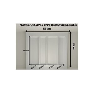 55x49 Cm. Beyaz Kaşıklık Ve Kepçelik 2'li Set 51x41 Cm'e Kadar Kesi̇lebi̇li̇r