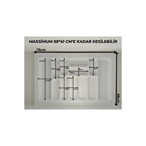 75x49 Cm. Beyaz Kaşıklık Ve Kepçelik 2'li Set 69x41 Cm'e Kadar Kesi̇lebi̇li̇r