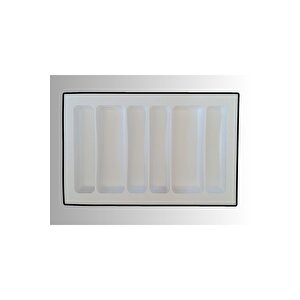 76x49 Cm. 6 Bölmeli Beyaz Çekmece Içi Düzenleyici Kepçelik 70x40 Cm'e Kadar Kesi̇li̇r -