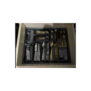 55x49 Cm. 9 Gözlü Antrasit Çekmece Içi Kaşıklık 51x41 Cm'e Kadar Kesebilirsiniz