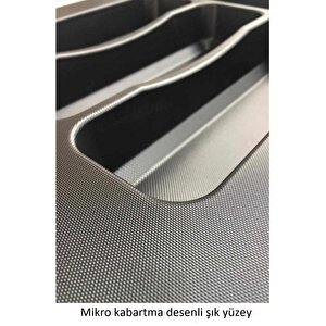 37x49 Mikro Kabartma Desenli Antrasit Kepçelik En 32 Boy 40 Cm'e Kadar Kesilebilir -