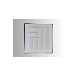 47x49 Cm. 7 Gözlü Beyaz Çekmece Içi Kaşıklık 40x41 Cm'e Kadar Kesilebilir - -