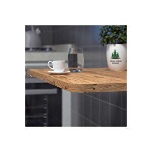 Reyo 72x45cm Ahşap Çam Desenli Mdf Oval Köşeli Açılır Kapanır Duvara Monte Mutfak Masası