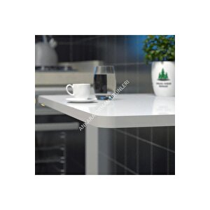 Reyo 60x45 Cm Oval Köşeli Açılır Kapanır Duvara Monte Raf Masa Mutfak Masası