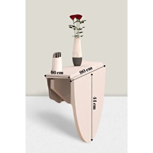 90x60cm Atlantik Çam Mdf Yuvarlak Açılır Kapanır Duvara Monte Raf Masa Mutfak Masası