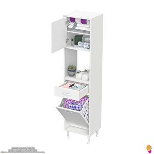 Modilayn Arda 35x173x32,5 Cm 1 Çekmece 1 Göz Sepet Ve 3 Raf Akıllı Dolap