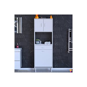 Arda 55x173x32,5 Cm 1 Çekmece 1 Göz Sepetli Ve 3 Raf Akıllı Dolap Ile Dağınıklığa Son 55x173 cm