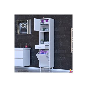 Modilayn Arda 45x173x32,5 Cm 1 Çekmece 1 Göz Sepetli Ve 3 Raf Akıllı Dolap Ile Dağınıklığa Son