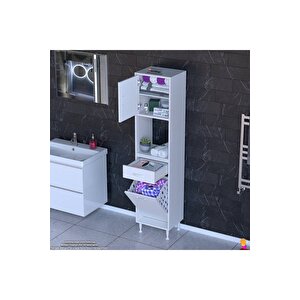 Arda 50x173x32,5 Cm 1 Çekmece 1 Göz Sepetli Ve 3 Raf Akıllı Dolap Ile Dağınıklığa Son 50x173 cm