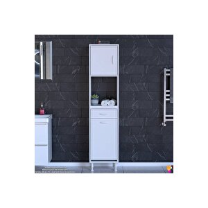 Arda 50x173x32,5 Cm 1 Çekmece 1 Göz Sepetli Ve 3 Raf Akıllı Dolap Ile Dağınıklığa Son 50x173 cm