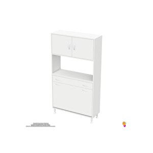 Modilayn Arda 100x173x32,5 Cm 1 Çekmece 3 Göz Sepetli Ve 3 Raf Akıllı Dolap Ile Dağınıklığa Son