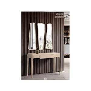 Wood Dresuar Ahşap Ceviz Beyaz Boyalı Aynalı Dresuar Beyaz