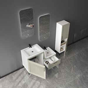 Ubm Lotus Lake Kapaklı Boy Dolaplı Mdf Banyo Dolabı 115 Cm Çakıl Grisi