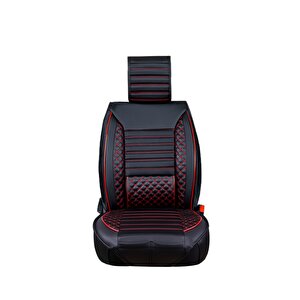 Kia Magentis Uyumlu Deri Oto Koltuk Kılıfı Ön Arka Set Siyah Kırmızı Elit Model