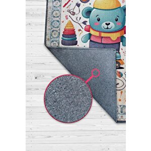 Çok Renkli Halı Dokulu Çocuk Odası Halısı Dokuma Rustik Çocuk Halısı Modern Temalı Halı 100x150 cm