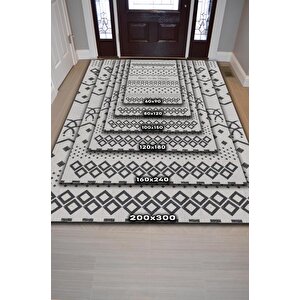 Homshtag Mutlu Olmak İçin Doğdu Gri Renkli Çocuk Odası Halısı Minimal Çocuk Halıs Geometrik Halı
