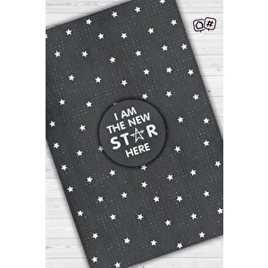 Buranın Yeni Starı Gri Renkli Çocuk Odası Halısı Minimal Çocuk Halısı Bebek Temalı Halı 80x120 cm