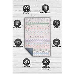 Homshtag Sevilmek İçin Doğdu Açık Renkli Çocuk Odası Halısı Minimal Çocuk Halıs Geometrik Halı