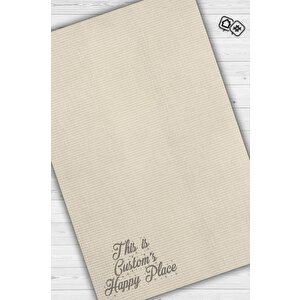 Onun Mutlu Yeri Kişiye Özel Kişiselleştirilebilir Dokuma Tabanlı Yıkanabilir  Ev Halısı 200x300 cm