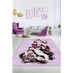Stray Kids Çok Renkli Genç Kız Odası Halısı Modern Dokuma Halı Kpop Sever Müzik Temalı Halısı 80x120 cm