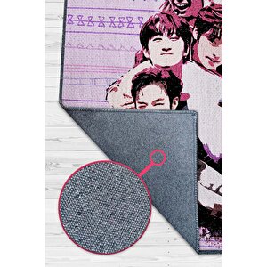 Stray Kids Çok Renkli Genç Kız Odası Halısı Modern Dokuma Halı Kpop Sever Müzik Temalı Halısı 80x120 cm