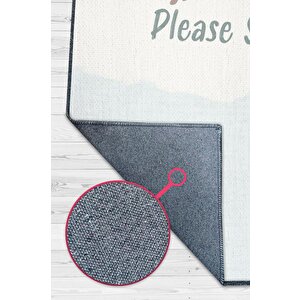 Oyna Gül Ve Lütfen Uyu Kişiye Özel Kişiselleştirilebilir Dokuma Tabanlı Yıkanabilir Dekoratif Ev Halısı 100x150 cm