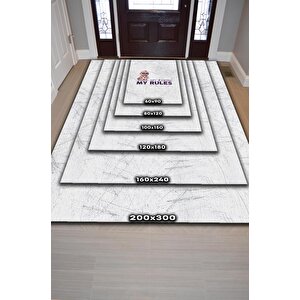 Homshtag Benim Odam Benim Kurallarım Beyaz Renkli Çocuk Odası Halısı Minimal Halı Bebek Temalı Halı