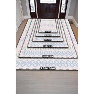 Homshtag Sevilmek İçin Doğdu Açık Renkli Çocuk Odası Halısı Minimal Çocuk Halıs Geometrik Halı