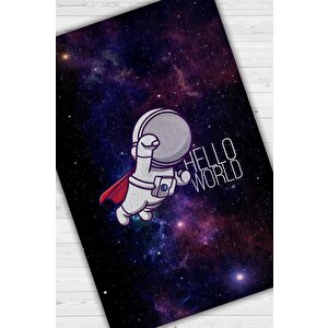 Merhaba Dünya Neon Renkli Çocuk Odası Halısı Minimal Çocuk Halısı Bebek Temalı Halı 80x120 cm