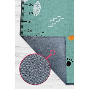 Oğlum Büyüyor Metreli Yeşil Renkli Çocuk Odası Halısı Minimal Çocuk Halıs Bebek Temalı Halı 200x300 cm