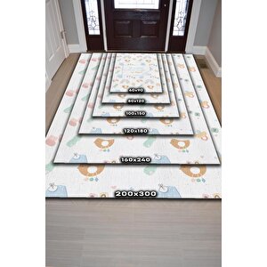 Homshtag Baba Altımı Değiştir Beyaz Renkli Çocuk Odası Halısı Minimal Çocuk Halısı Bebek Temalı Halı