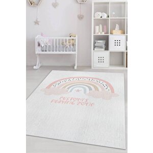 Onun Oyun Alanı Kişiye Özel Kişiselleştirilebilir Dokuma Tabanlı Yıkanabilir Dekoratif Ev Halısı 120x180 cm