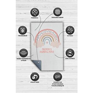 Homshtag Onun Oyun Alanı Kişiye Özel Kişiselleştirilebilir Dokuma Tabanlı Yıkanabilir Dekoratif Ev Halısı