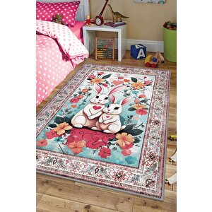Çok Renkli Halı Dokulu Çocuk Odası Halısı Dokuma Rustik Çocuk Halısı Modern Temalı Halı 200x300 cm