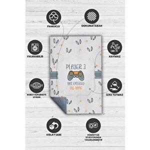 Homshtag Üçüncü Oyuncu Geldi Beyaz Renkli Çocuk Odası Halısı Minimal Çocuk Halısı Bebek Temalı Halı