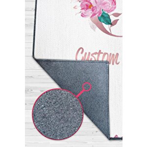 Kızımın İsmi Kişiye Özel Kişiselleştirilebilir Dokuma Tabanlı Yıkanabilir Dekoratif Ev Halısı 160x240 cm