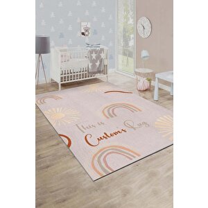 Onun Halısı Kişiye Özel Kişiselleştirilebilir Dokuma Tabanlı Yıkanabilir Dekoratif Ev Halısı 200x300 cm
