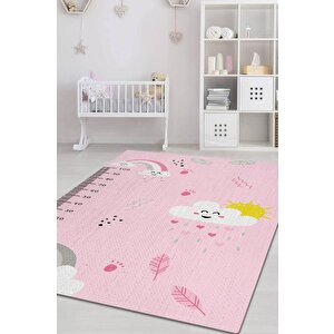 Homshtag Kızım Büyüyor Metreli Pembe Renkli Çocuk Odası Halısı Minimal Çocuk Halıs Bebek Temalı Halı