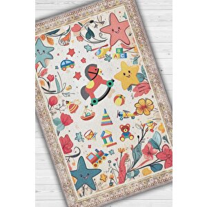 Çok Renkli Halı Yumuşak Dokulu Çocuk Odası Halısı Rustik Çocuk Halısı Çocuk Temalı Halı 200x300 cm