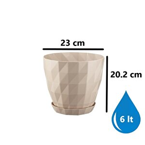 So-krt5 Dekoratif Kristal Saksı Takımı 6 Litre No 5 Kirli Beyaz