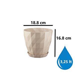 So-krt4 Dekoratif Kristal Saksı Takımı 3.25 Litre No 4 Kirli Beyaz