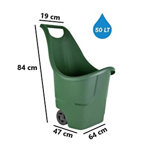 So-baha Tekerlekli Bahçe Düzenleme Arabası 50 Litre Yeşil