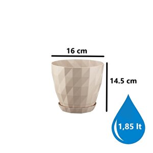So-krt3 Dekoratif Kristal Saksı Takımı 1.85 Litre No 3 Kirli Beyaz