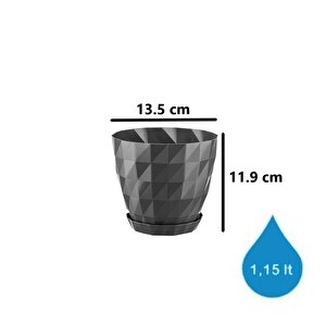 So-krt2 Dekoratif Kristal Saksı Takımı 1.15 Litre No 2 Antrasit