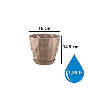 So-krt3 Dekoratif Kristal Saksı Takımı 1.85 Litre No 3 Moka 8175