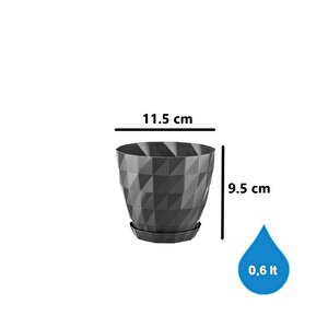 So-krt1 Dekoratif Kristal Saksı Takımı 0.6 Litre No 1 Antrasit