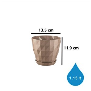 So-krt2 Dekoratif Kristal Saksı Takımı 1.15 Litre No 2 Moka 8175