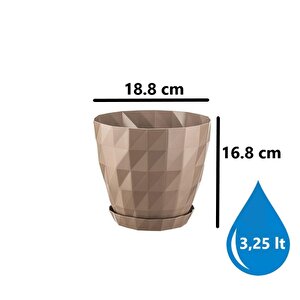 So-krt4 Dekoratif Kristal Saksı Takımı 3.25 Litre No 4 Moka 8175